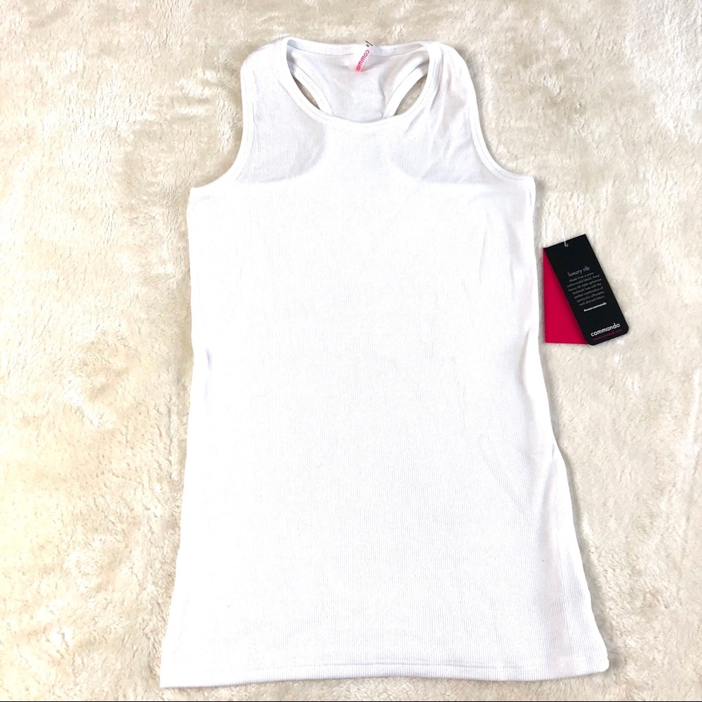 Commando Luxury Rib Tank White - Picture 3 of 9